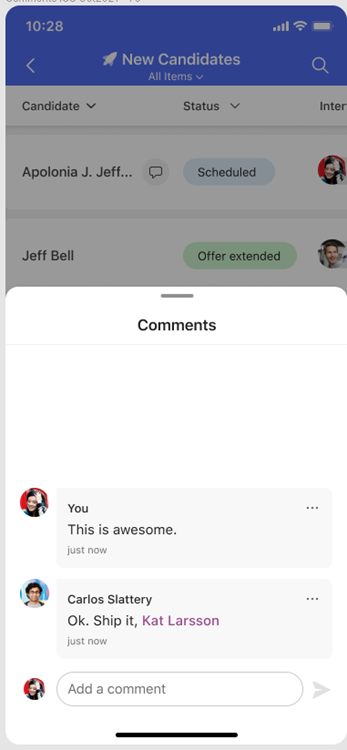 Comments in Lists are coming to mobile