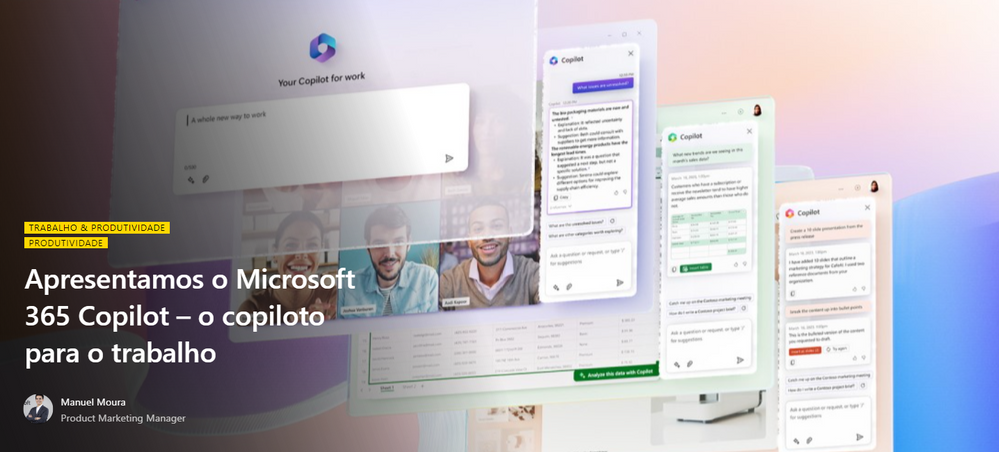 Apresentamos o Microsoft 365 Copilot – o copiloto para o trabalho ...