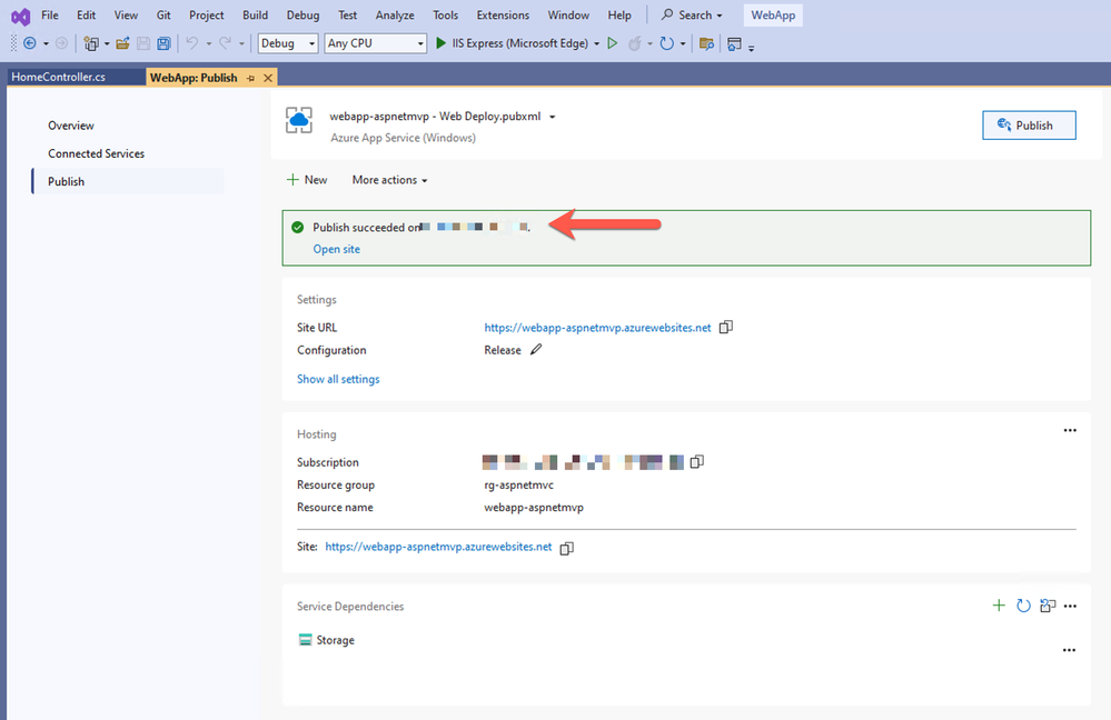 ASP.NET application published