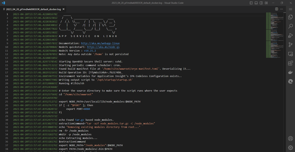 Example log file
