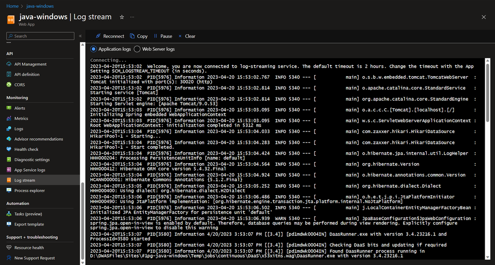 Log Stream (Windows)