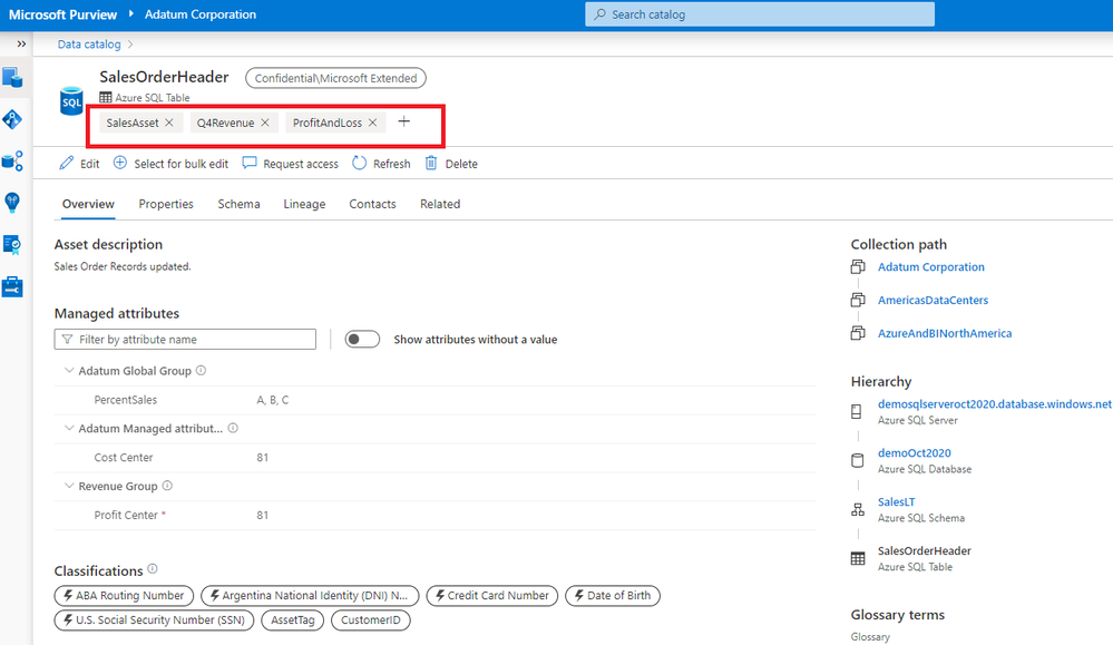 Figure 1: Screenshot highlighting new tags feature