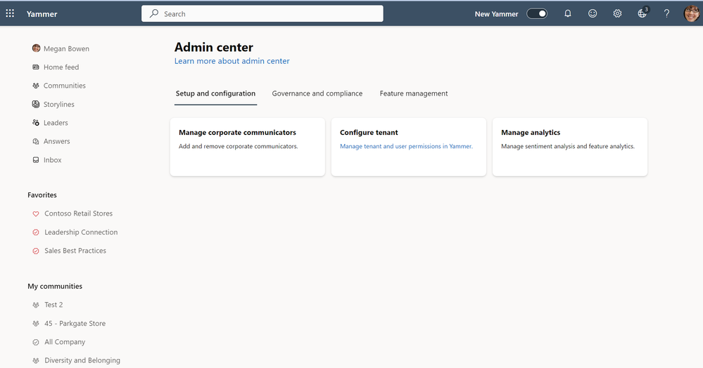Access Viva Engage Admin Center via the web