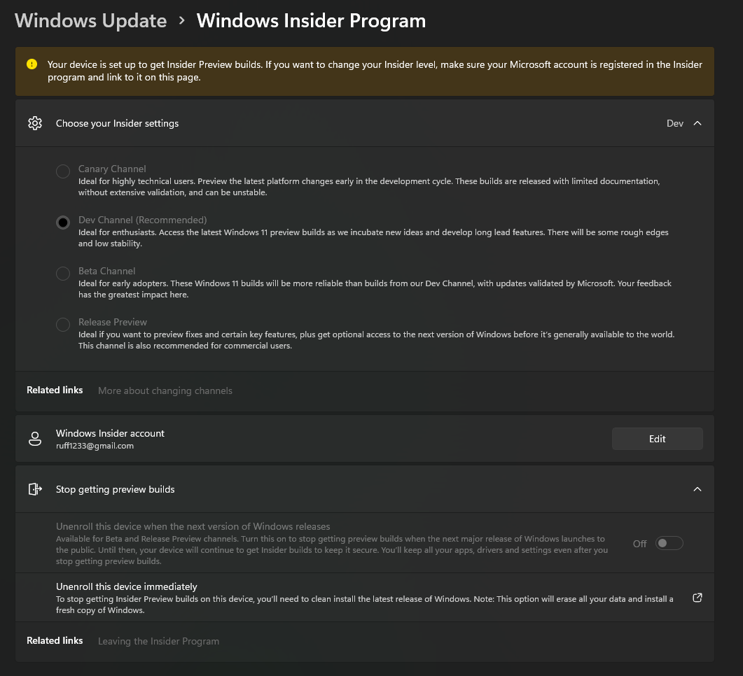 Cannot Leave or change Insider Channel | Microsoft Community Hub
