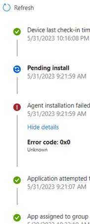 Microsoft Intune - Application install failed with error 0x0 (Unknown ...