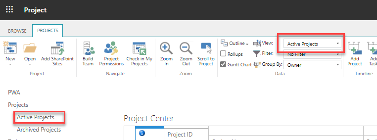 Save a Project Centre View as a Site Page | Microsoft Community Hub