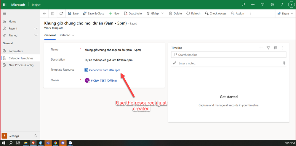 set up calendar template