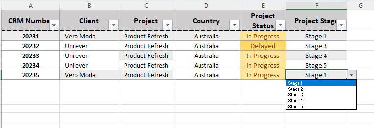 Automatically Block Row after selecting a value in a dropdown menu ...