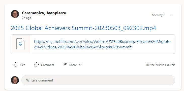 Viva-Engage-STream-on-SharePoint-Not Playing.png