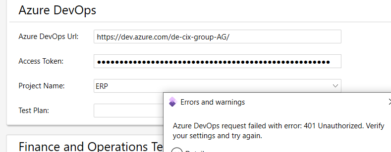 Error 401 on setting up RegressionSuiteAutomation Tool | Microsoft ...