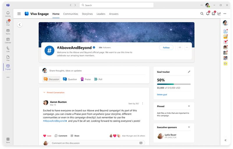 Create social campaigns in Viva Engage.