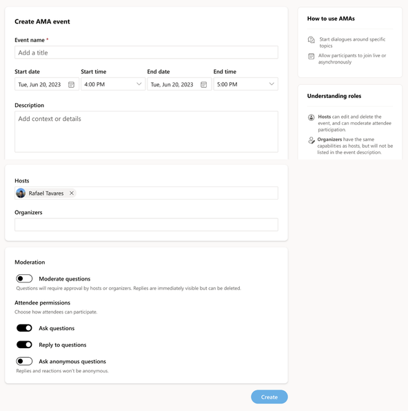 Create an Ask Me Anything