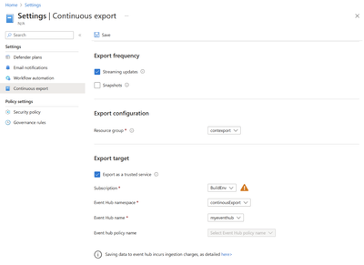 Figure 2. Ensure that Export as a trusted service is selected