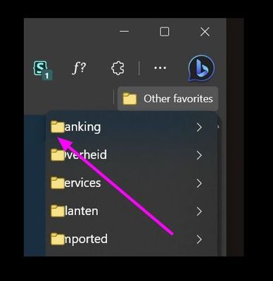 Bug: in the Favorites bar I have some folders containing favorites. When I click on such a folder, it opens as a menu. There I see that the icons of the favorites in this folder, which precede the names of the favorites, overlap with the first letters of those names. Note: this bug does not appear every time I click on a folder.