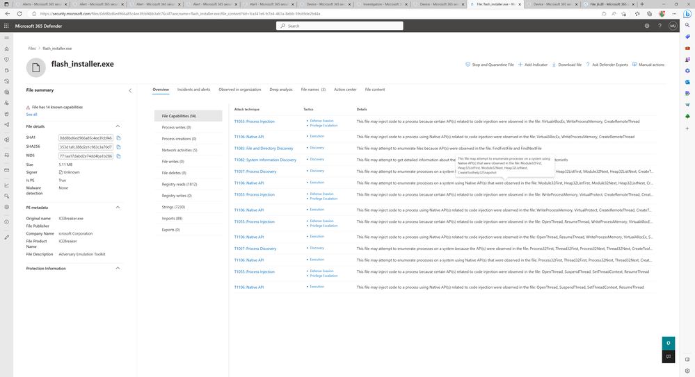 Figure 4: View of file capabilities
