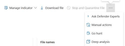 Figure 6: File entity actions