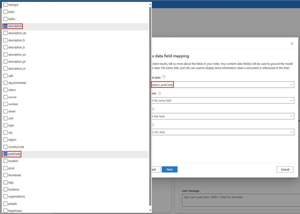 Index Data Field Mapping