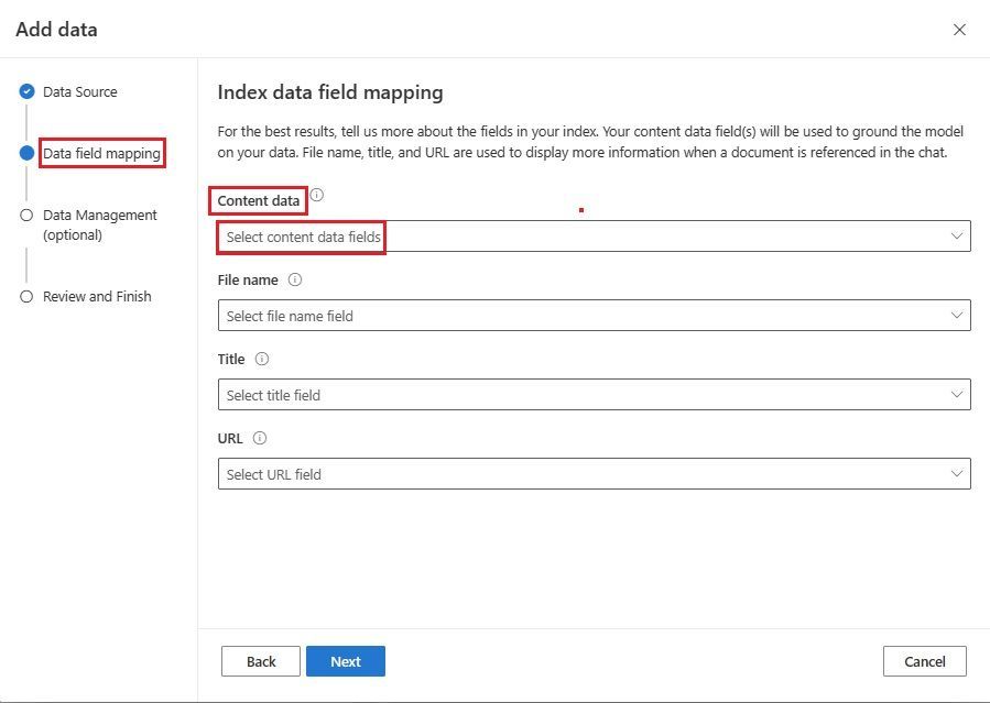 Index Data Field Mapping