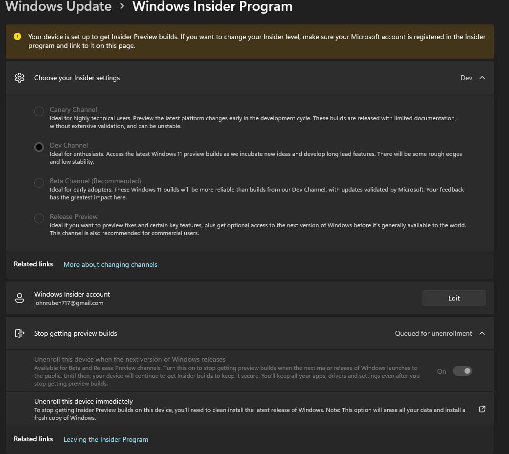 All my Windows 11 insider builds are blocked | Microsoft Community Hub