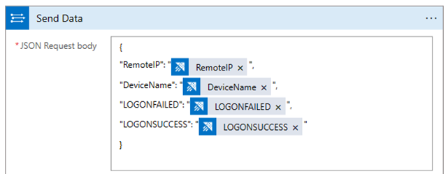 Pasting in the JSON request body from above should result in the automatic selection of the dynamic results from the ADX KQL query