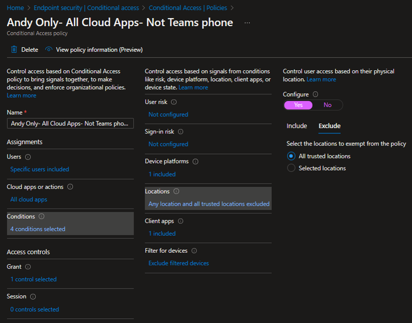 Option B: Conditional Access Named Locations.