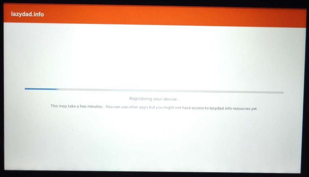 Registering your Device to Azure AD Screen.