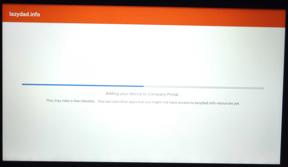 Enrolling Device into Intune Screen.