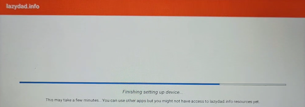 Finishing up Intune Enrollment and Initial Policy Application.