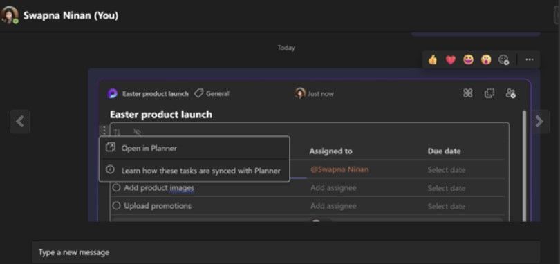 Open and view your Microsoft Loop tasks list in Microsoft Planner.