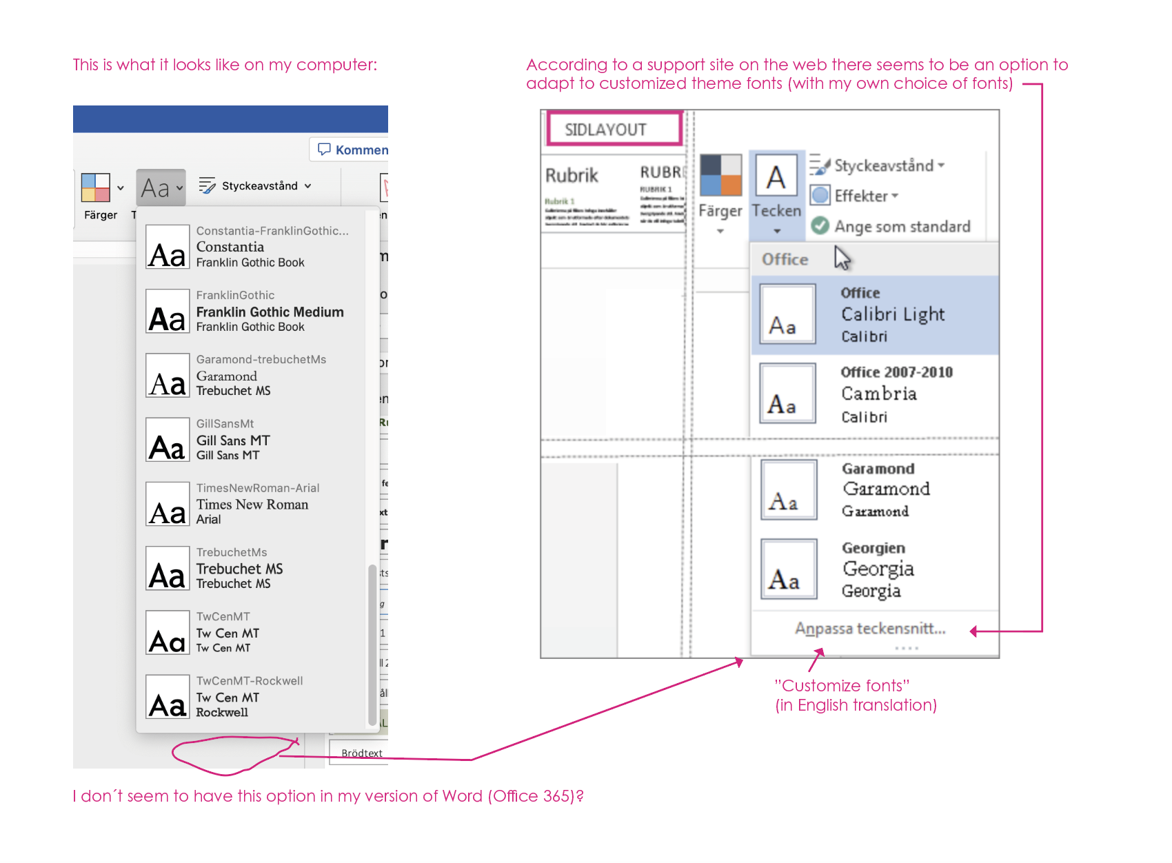 Customize theme fonts Word | Microsoft Community Hub