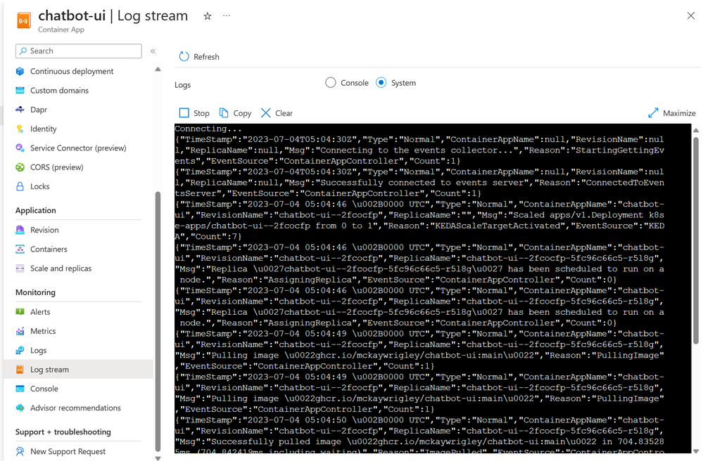 Logs are helpful in debugging container runtime issues