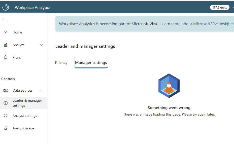 Error loading Leader & Manager Settings (There was an issue loading ...
