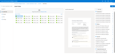 Document Intelligence Studio - custom classification