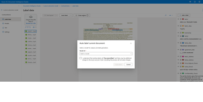 Document Intelligence Studio - custom auto label