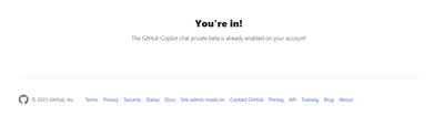 Confirmación de GitHub Copilot Chat