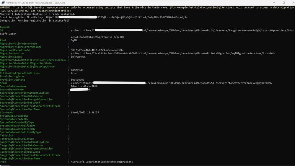 Register Database Migration Service with self-hosted Integration Runtime