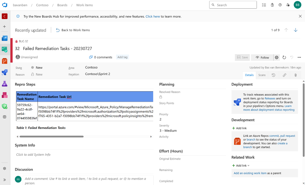Figure 8: Check Azure DevOps Bug