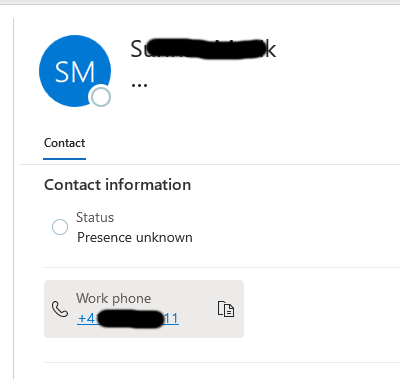 Making call from Outlook contact card to a phone number no longer ...