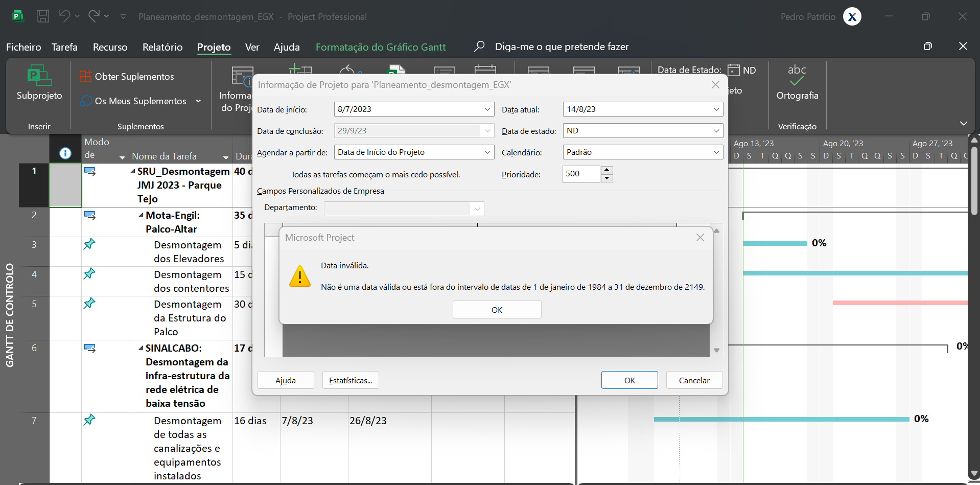 Not being able to change my data project | Microsoft Community Hub