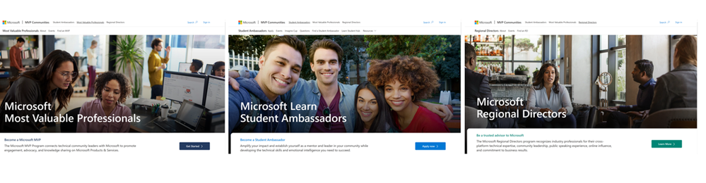 Image of all the new home pages