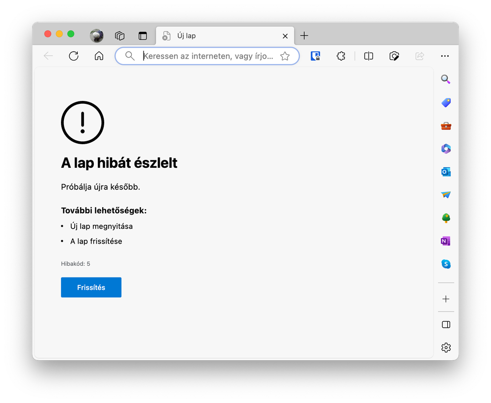 Error when loading the default homepage.