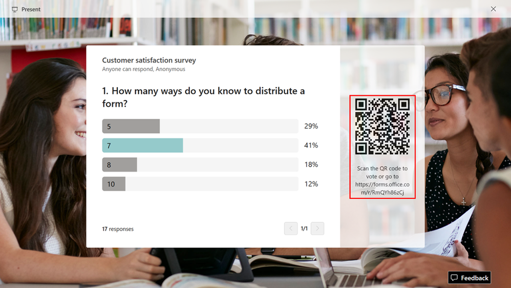 Distribution methods in presentation mode