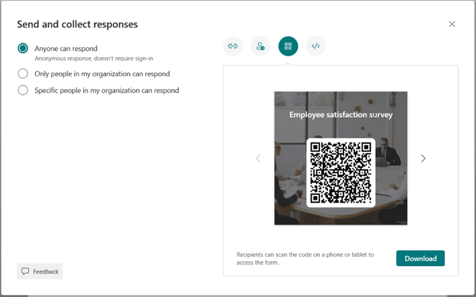 Distribute via QR code