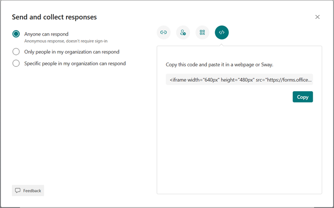 Distribute via embed code