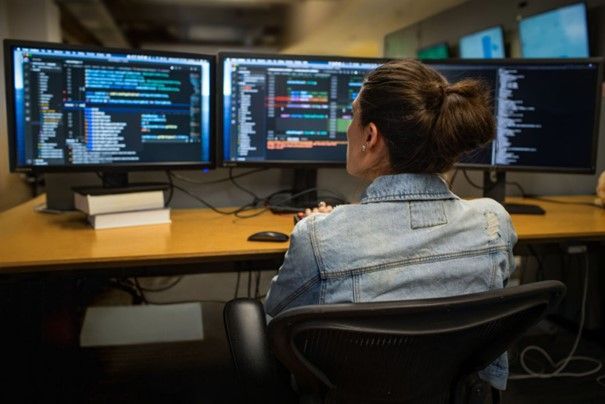 Developer working on their workstation