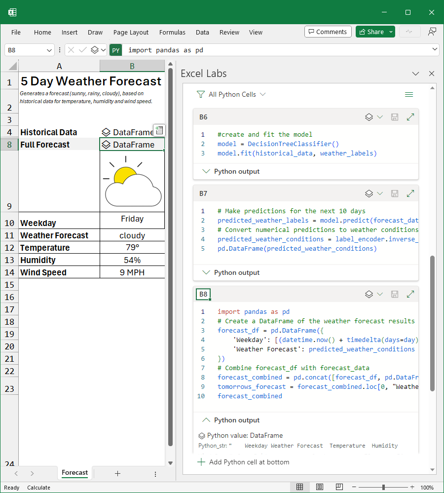 Python Editor from Excel Labs