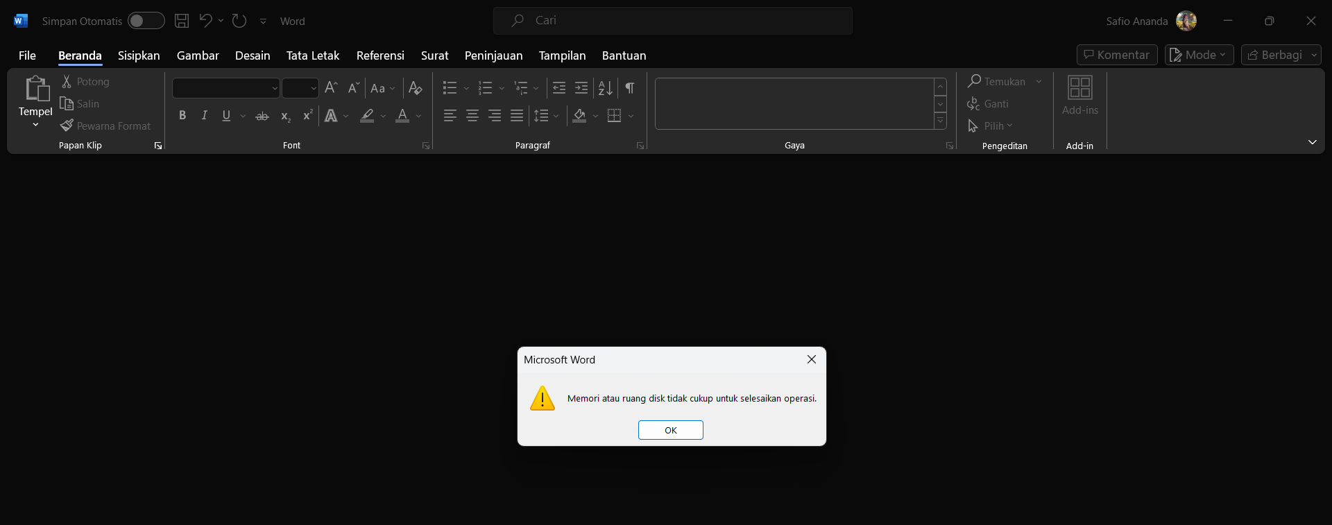 Can someone helping with this problem i cant open word file from