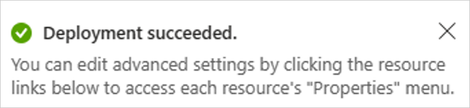 Screenshot of Deployment succeeded notification