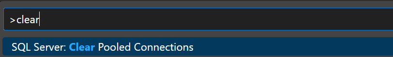 Screenshot of command to clear connection pools