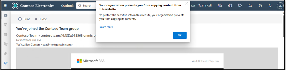 Image 23: Message box from APP – Blocked copy